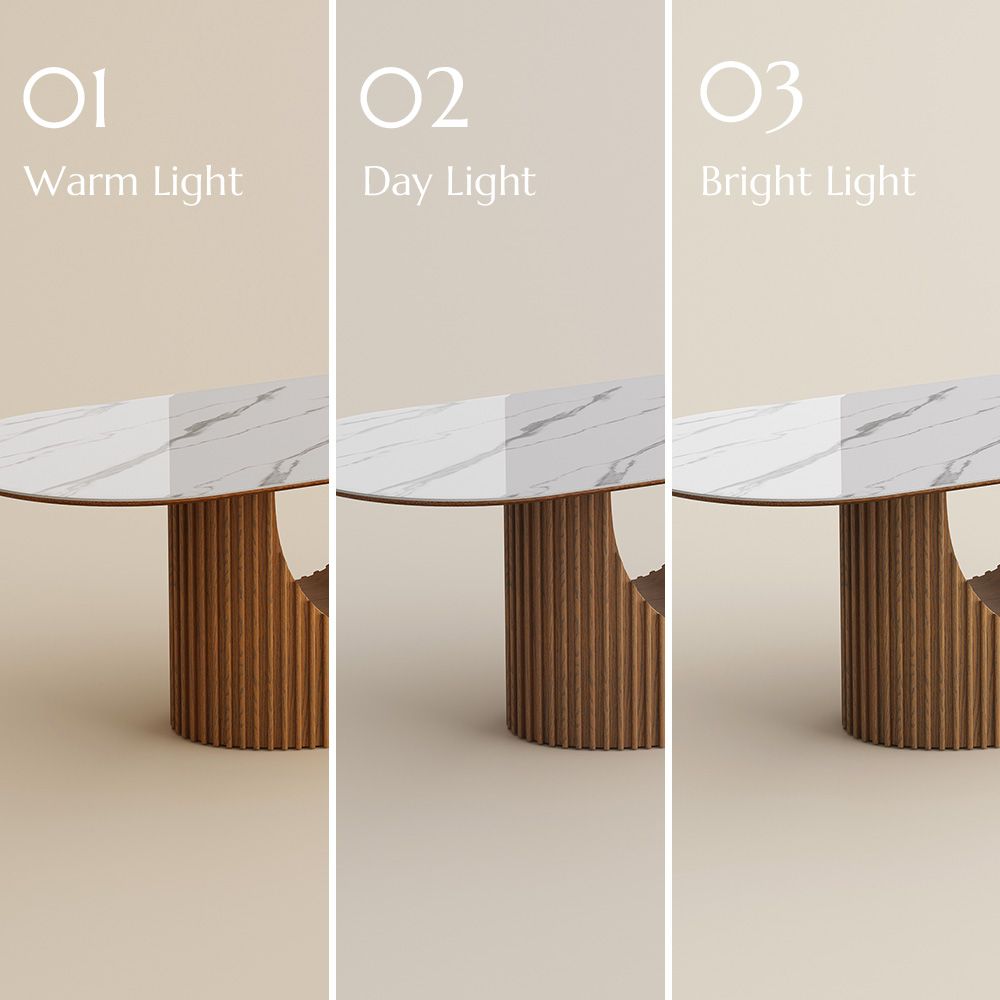 Kitchen White Solid +PlyWood Dining Tables