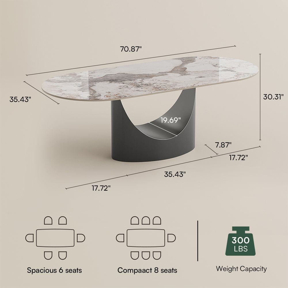 Seats 6 Pandora Sintered Stone Dining Tables