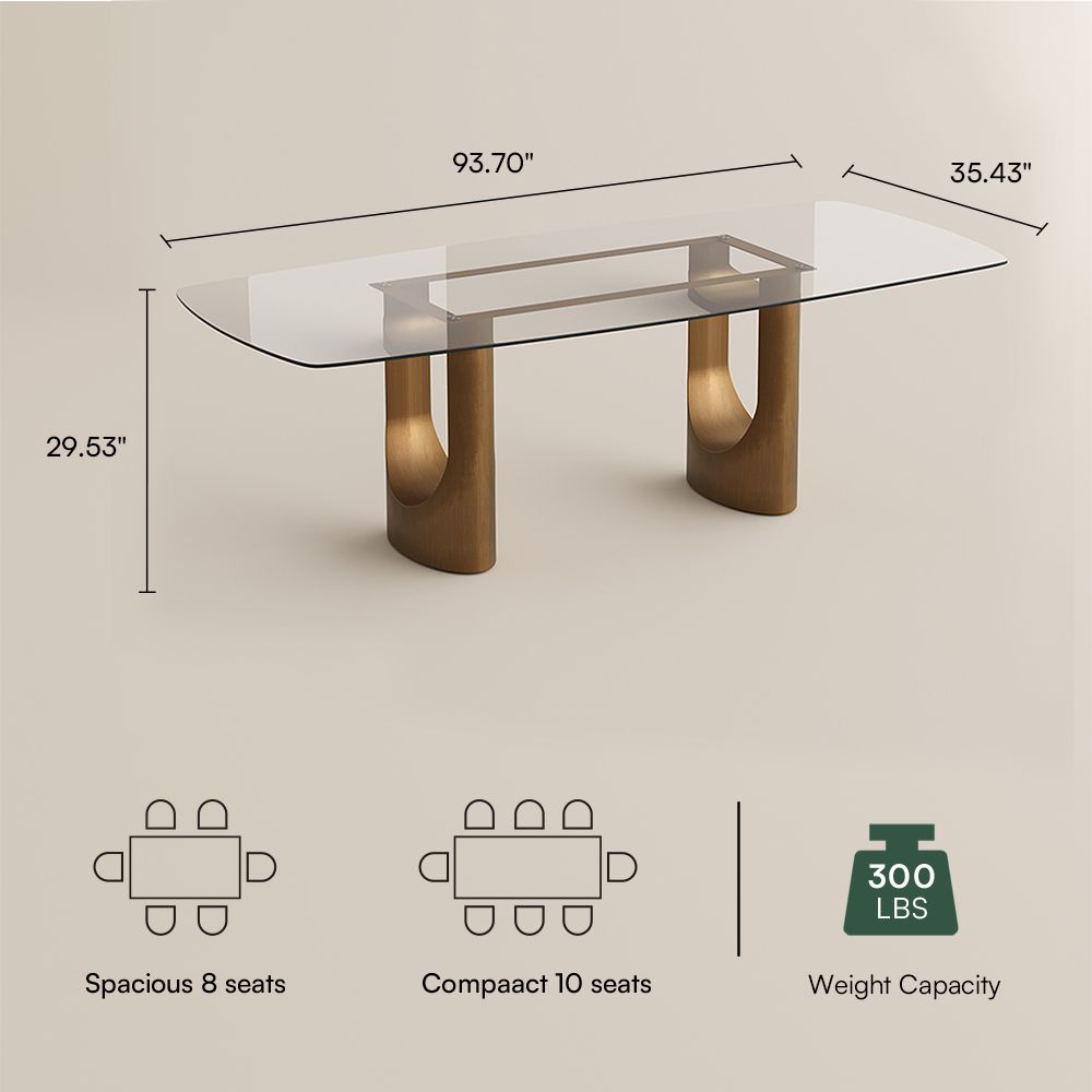 Seats 6 Clear Glass Dining Tables