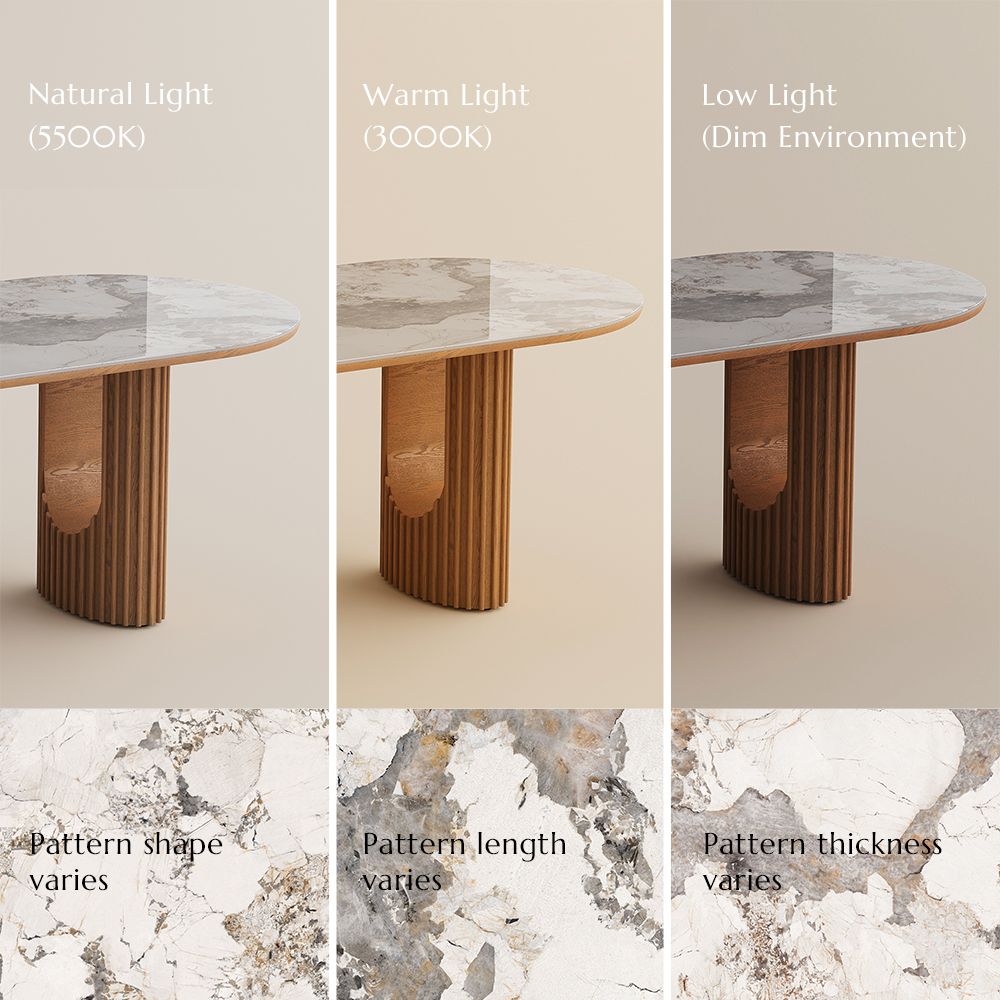 Ash Wood Pandora & Walnut Glossy Sintered Stone & MDF Dining Tables