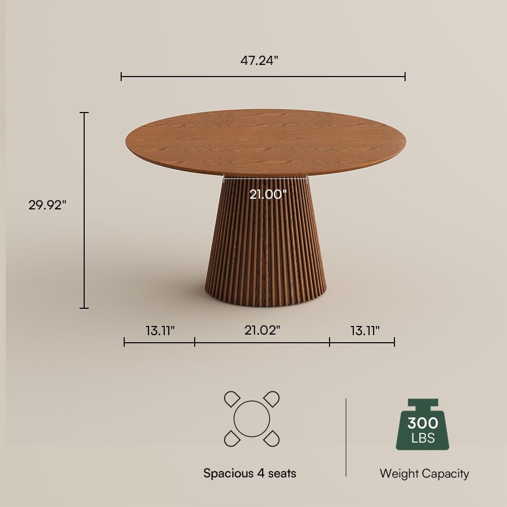 Seats 4 Walnut Color Plywood + Ash veneer Dining Tables