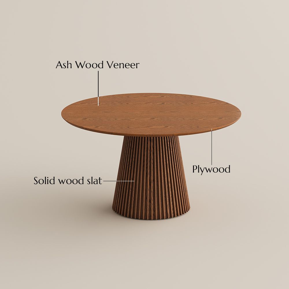 Ash Wood Walnut Color Plywood + Ash veneer Dining Tables