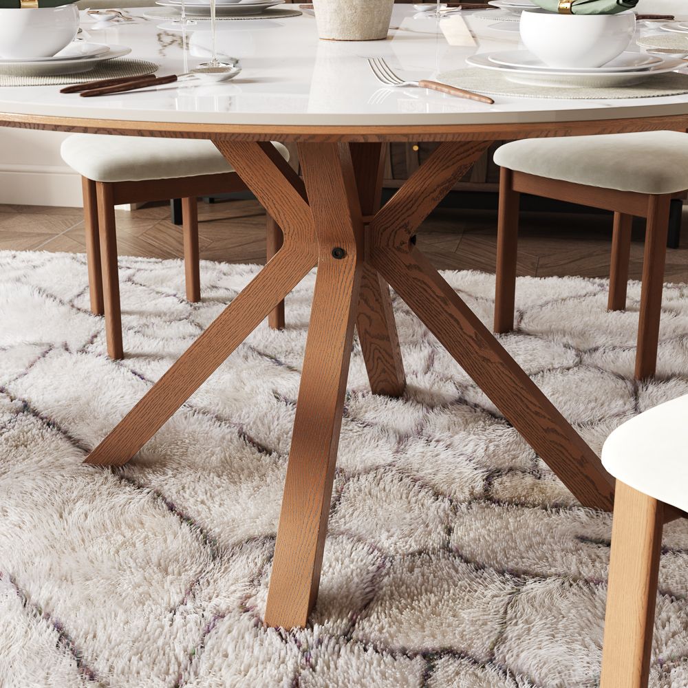 Glossy Sintered Stone White Glossy Sintered Stone Dining Tables