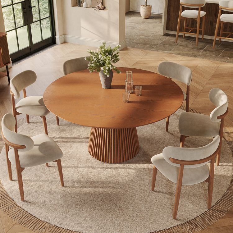 Plywood Walnut Color Plywood + Ash veneer Dining Tables