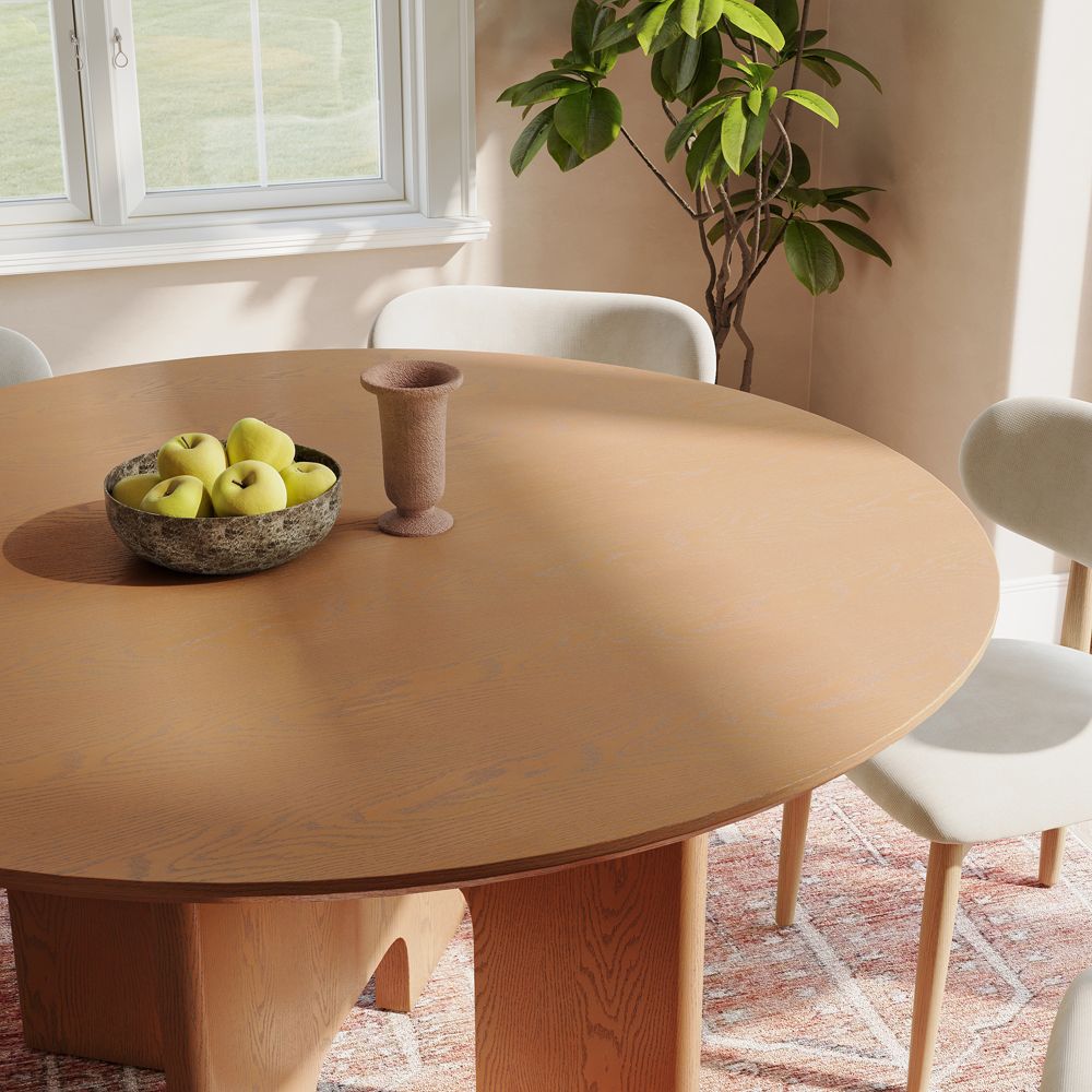 Minimalist Walnut Color Engineered Wood Dining Tables