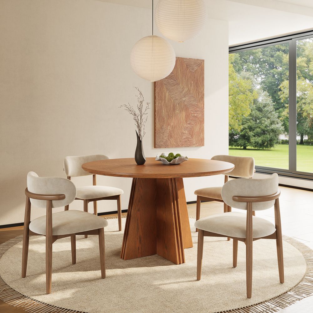 Breakfast Nooks Walnut Color Engineered Wood Dining Tables