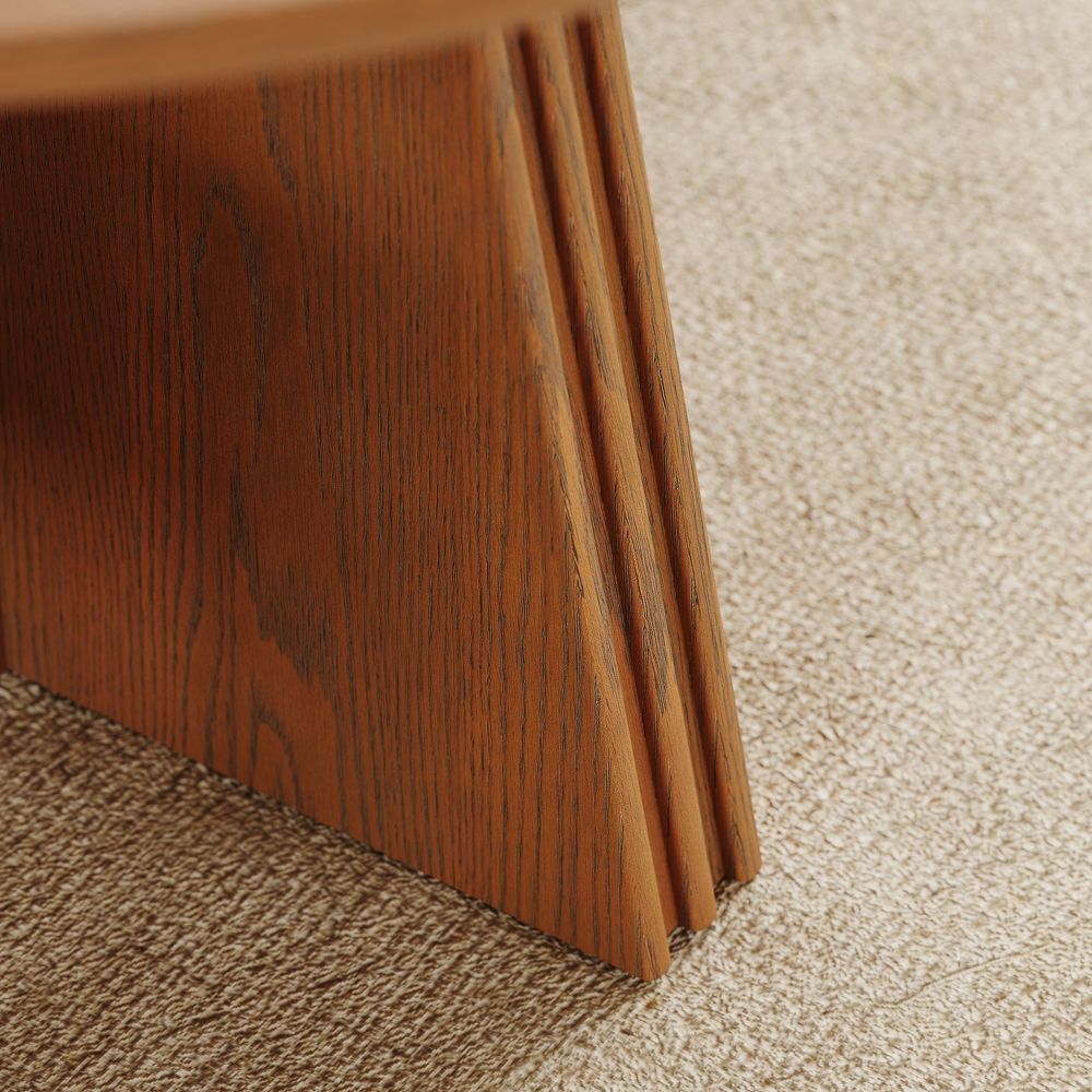 Round Walnut Color Engineered Wood Dining Tables