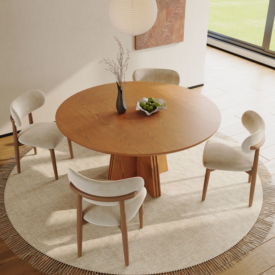 Walnut Walnut Color Engineered Wood Dining Tables