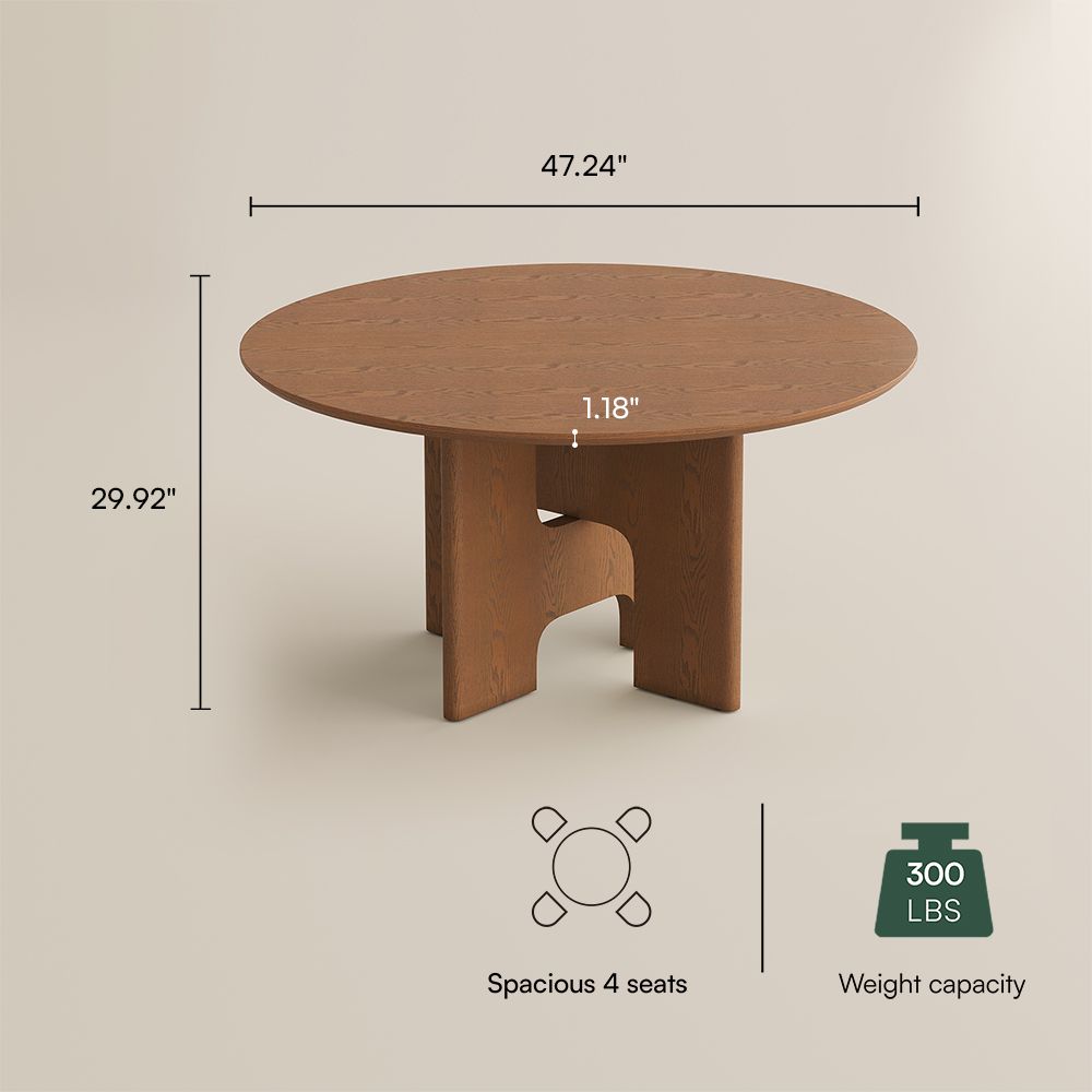 for 4 Walnut Color Engineered Wood Dining Tables