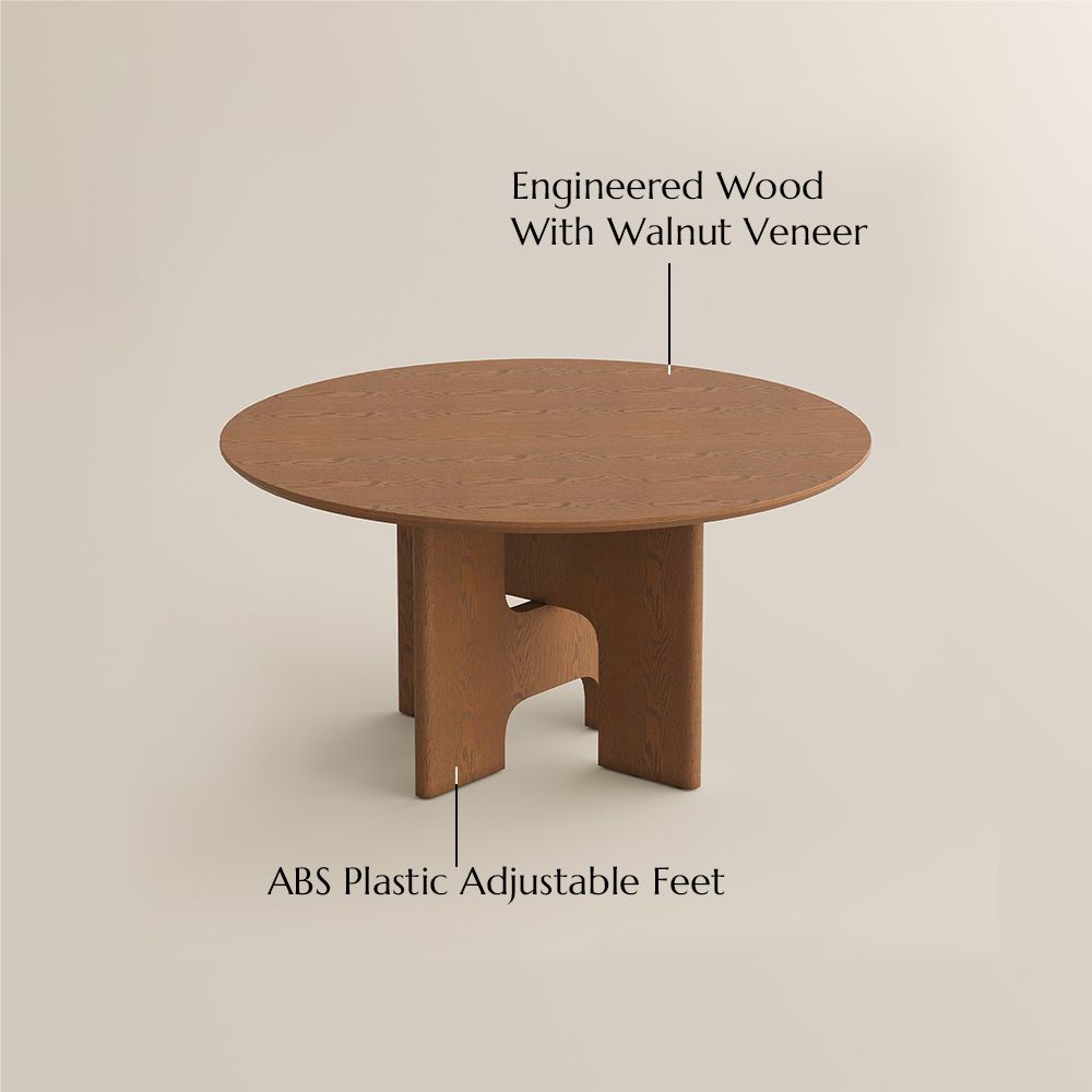 Casual Walnut Color Engineered Wood Dining Tables