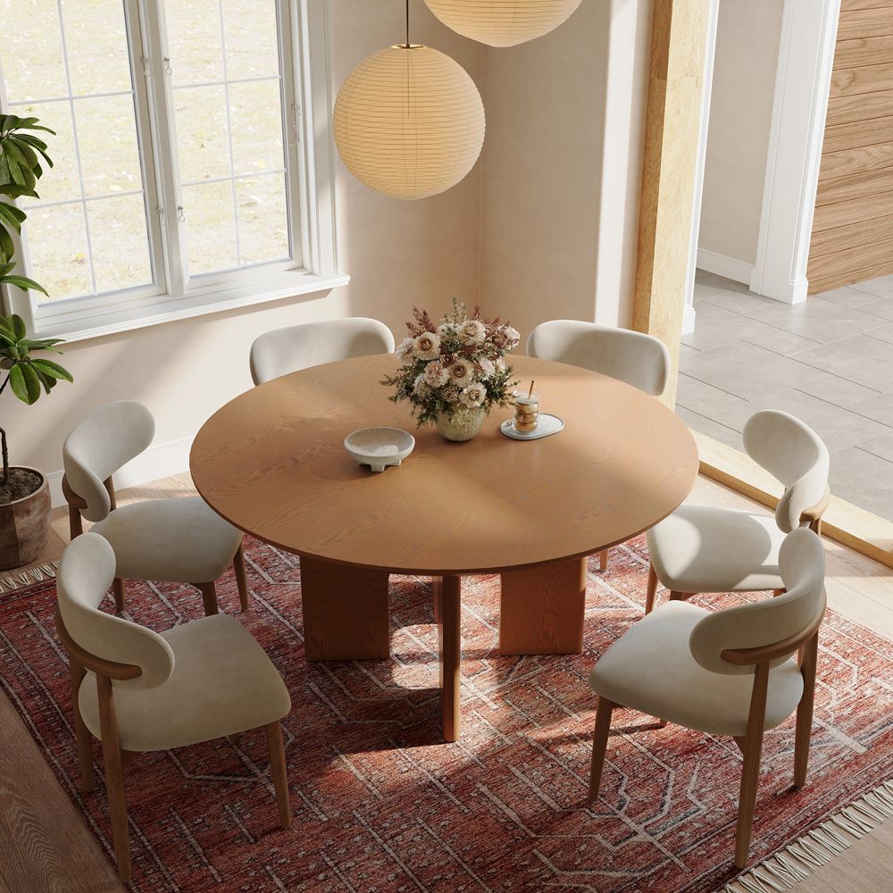 Walnut Walnut Color Engineered Wood Dining Tables