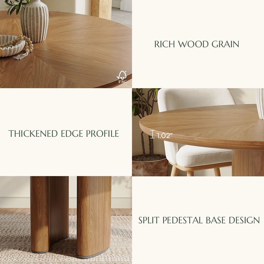 Kitchen Walnut Color Engineered Wood Dining Tables