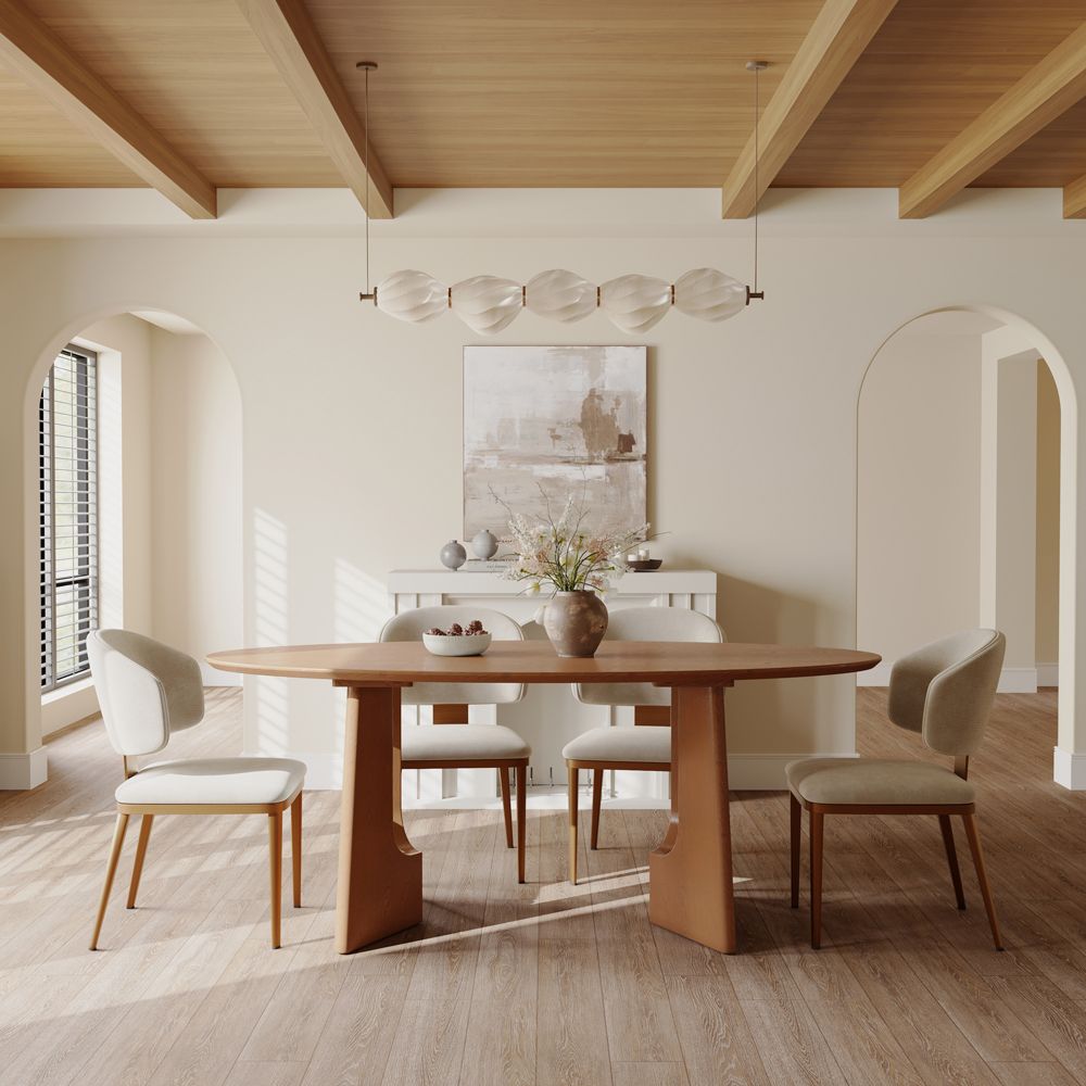 Walnut Color Engineered Wood Dining Tables