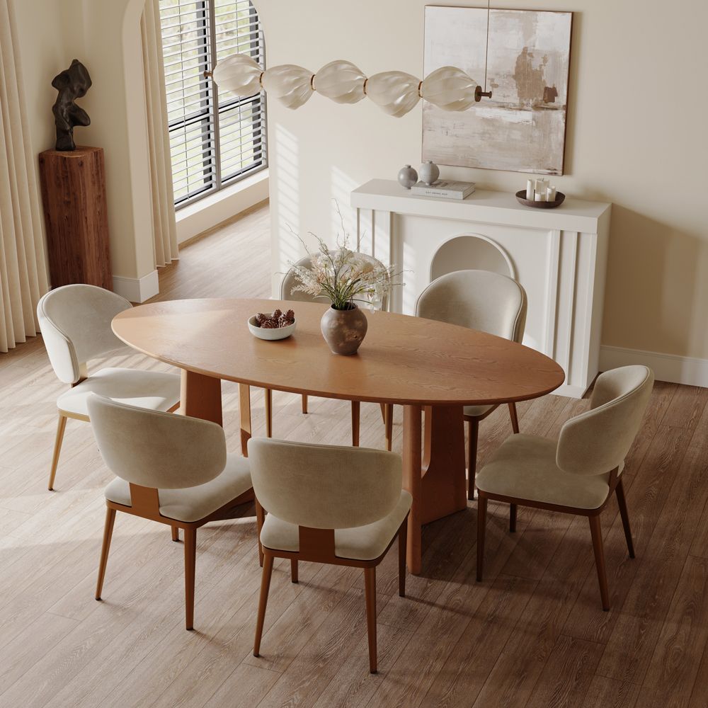 Walnut Color Engineered Wood Dining Tables
