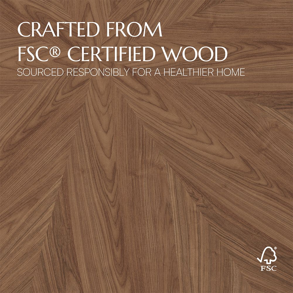 Contemporary Walnut Color Engineered Wood Dining Tables