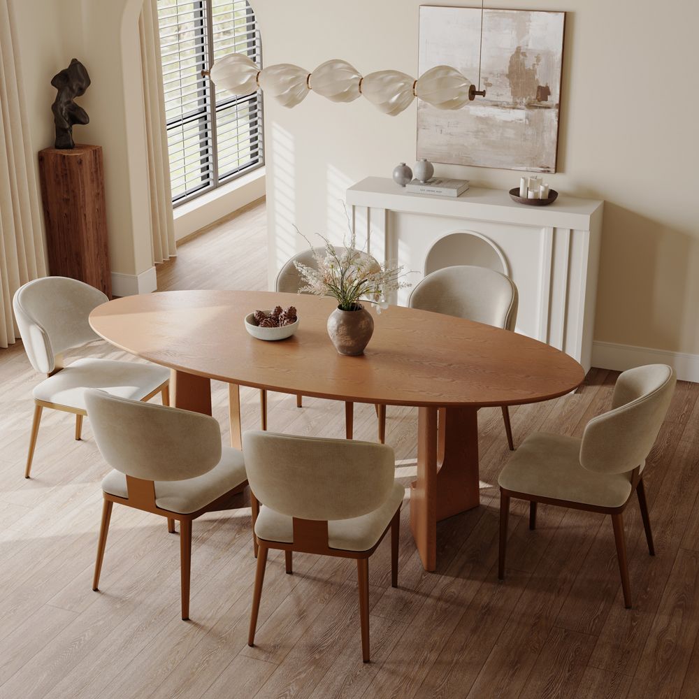 Walnut Color Engineered Wood Dining Tables