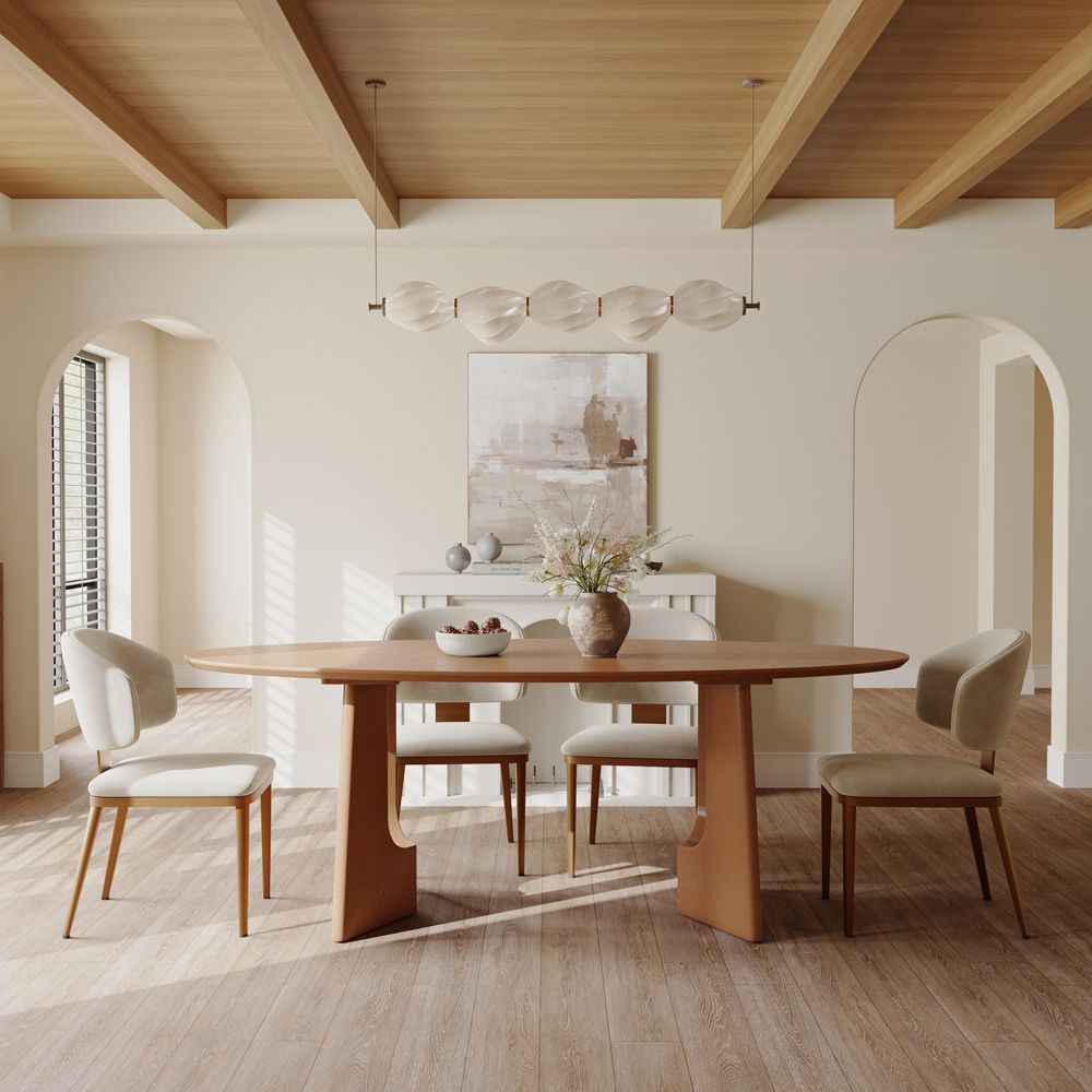 Walnut Color Engineered Wood Dining Tables
