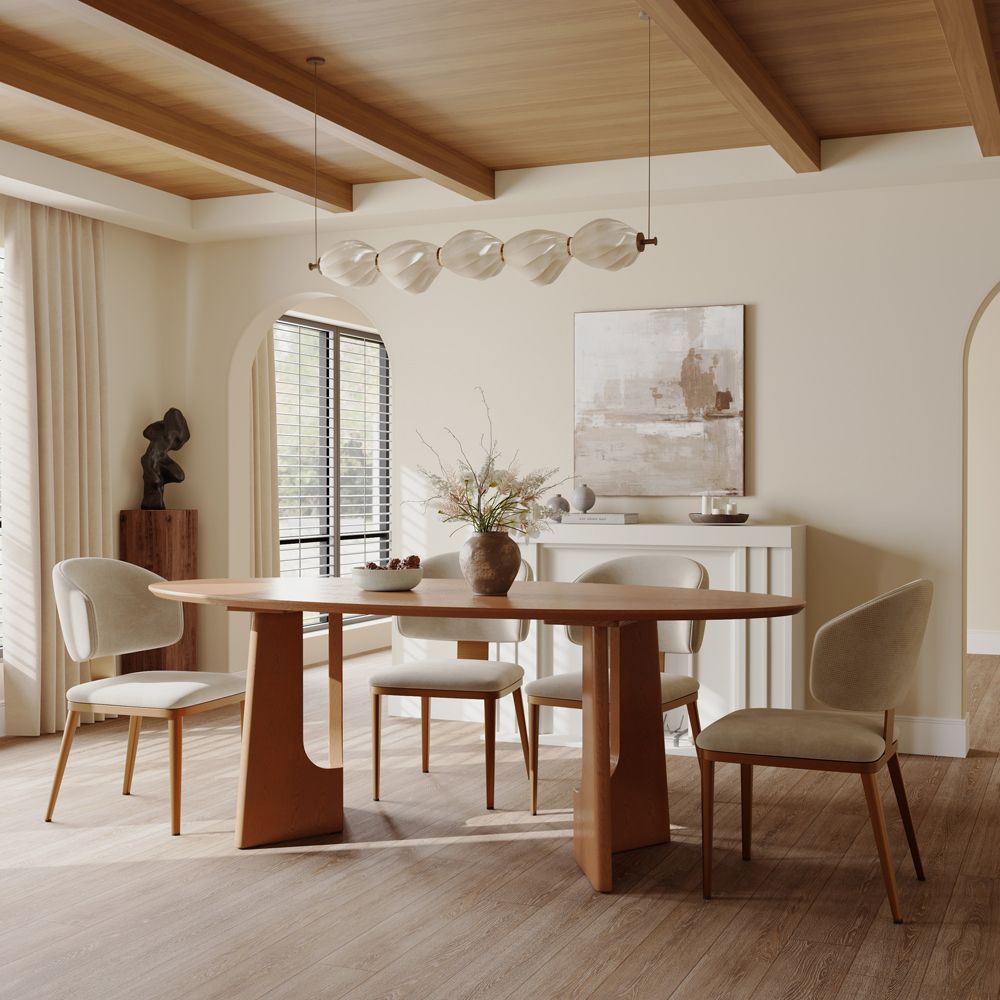 Walnut Color Engineered Wood Dining Tables