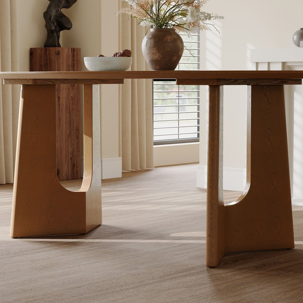 Walnut Color Engineered Wood Dining Tables