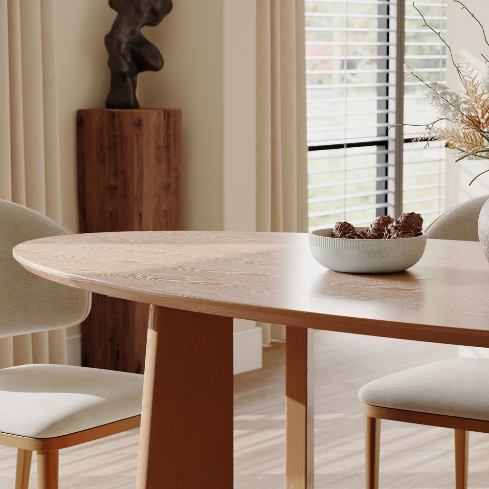Walnut Color Engineered Wood Dining Tables