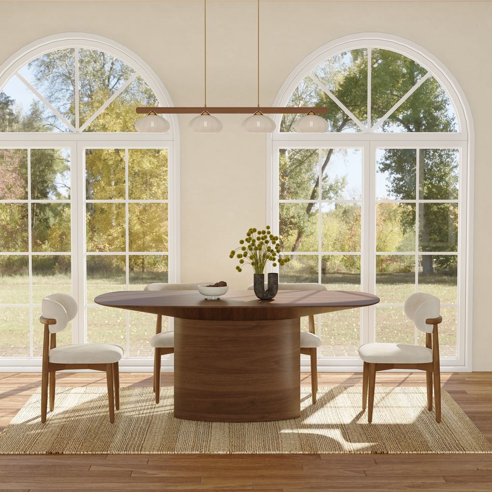Walnut Color Engineered Wood Dining Tables