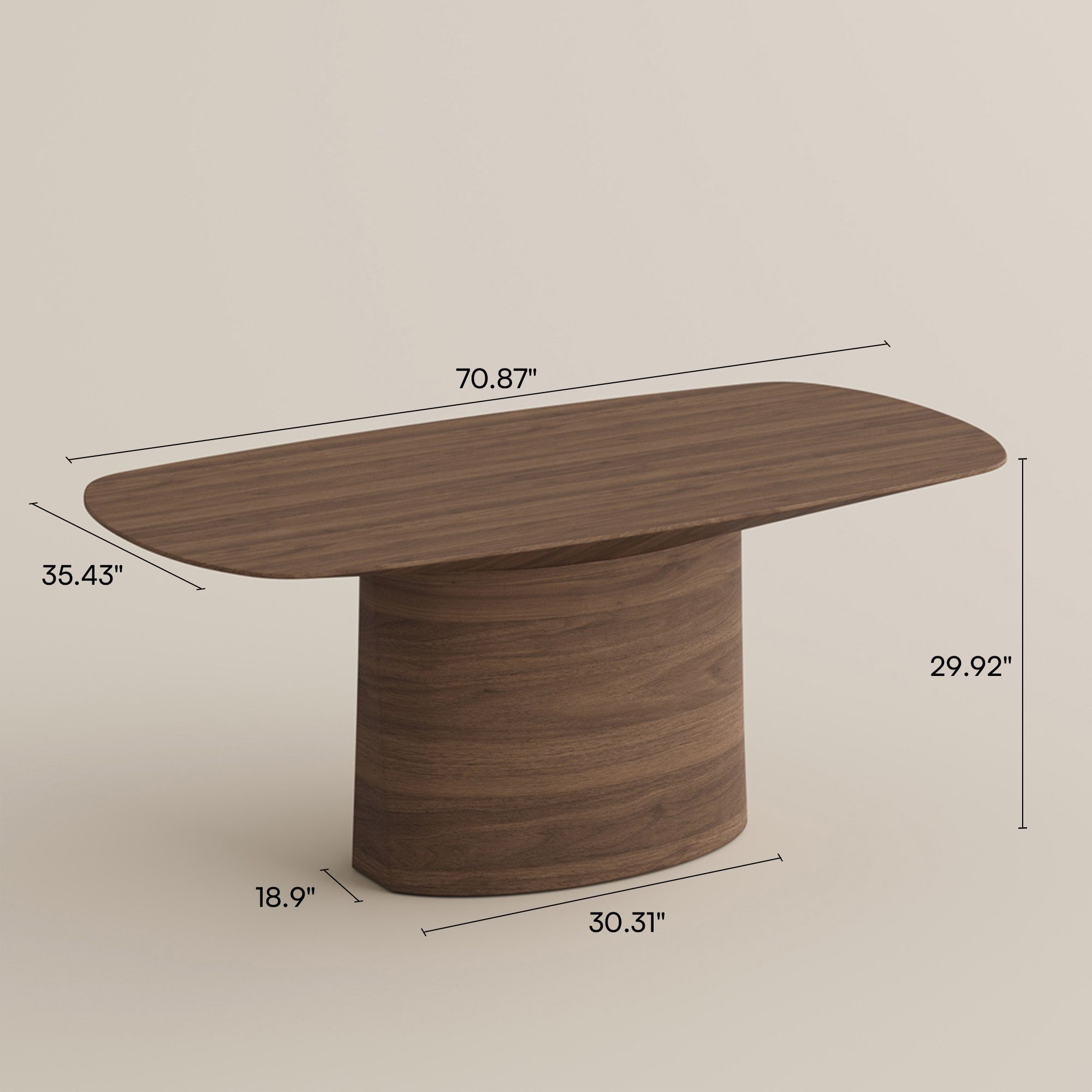 Kitchen Walnut Color Engineered Wood Dining Tables