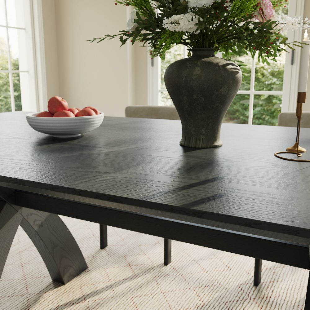 MDF Black Engineered Wood Dining Tables