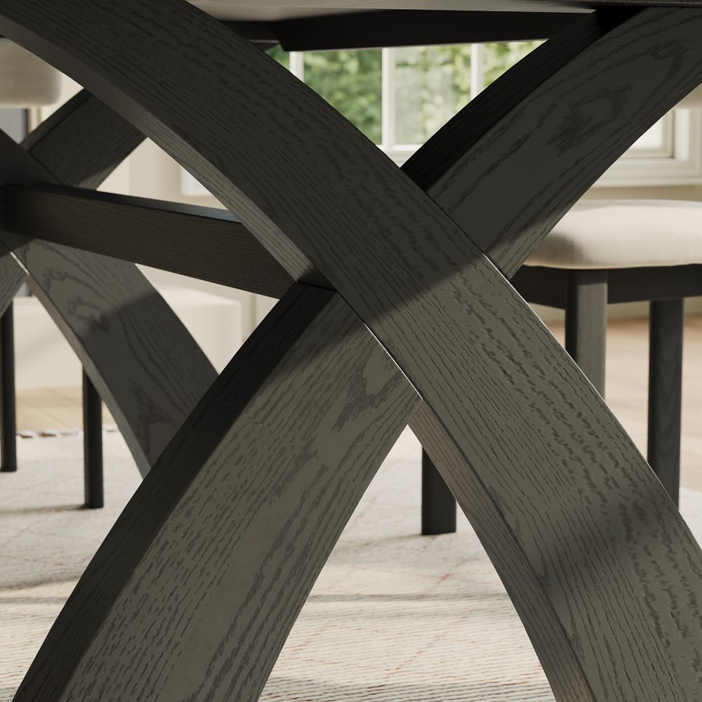 Two-piece Black Engineered Wood Dining Tables