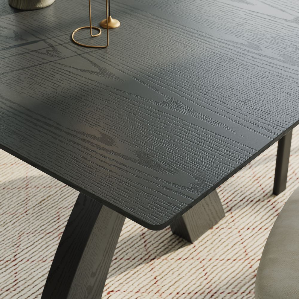 Walnut Black Engineered Wood Dining Tables