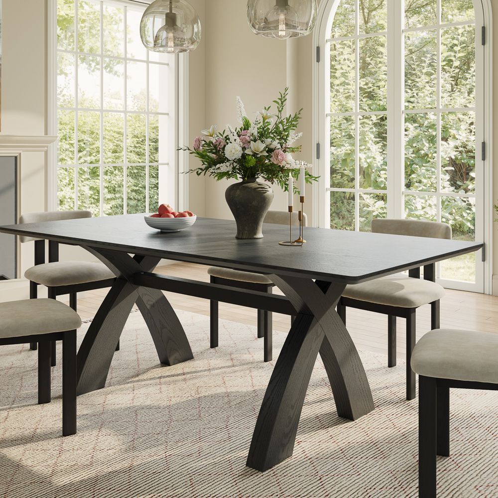 MDF Black Engineered Wood Dining Tables