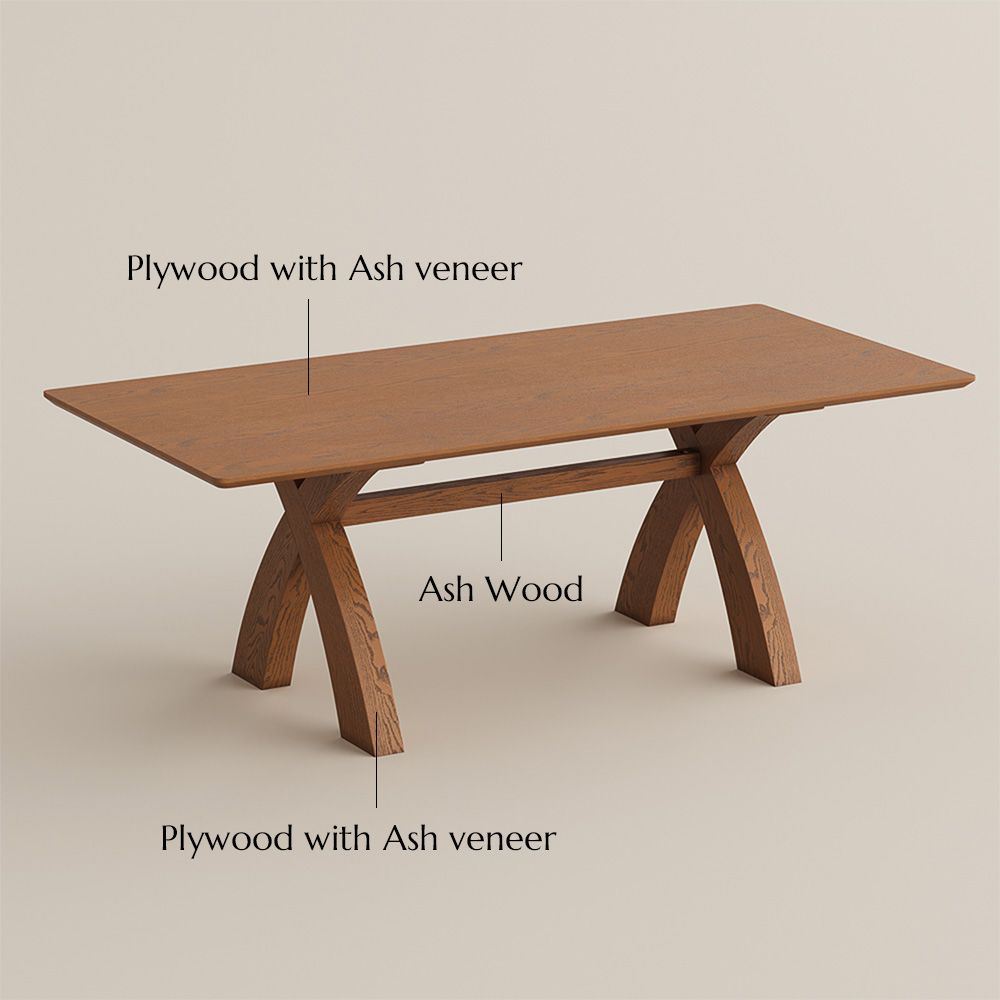 MDF Walnut Color Engineered Wood Dining Tables