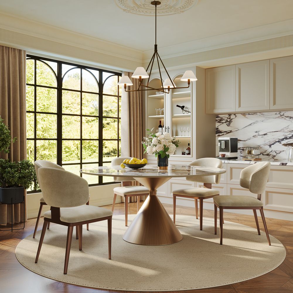 Seats 6 Pandora Glossy Sintered Stone Dining Tables