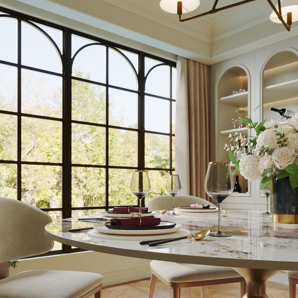 Pet Friendly Pandora Glossy Sintered Stone Dining Tables