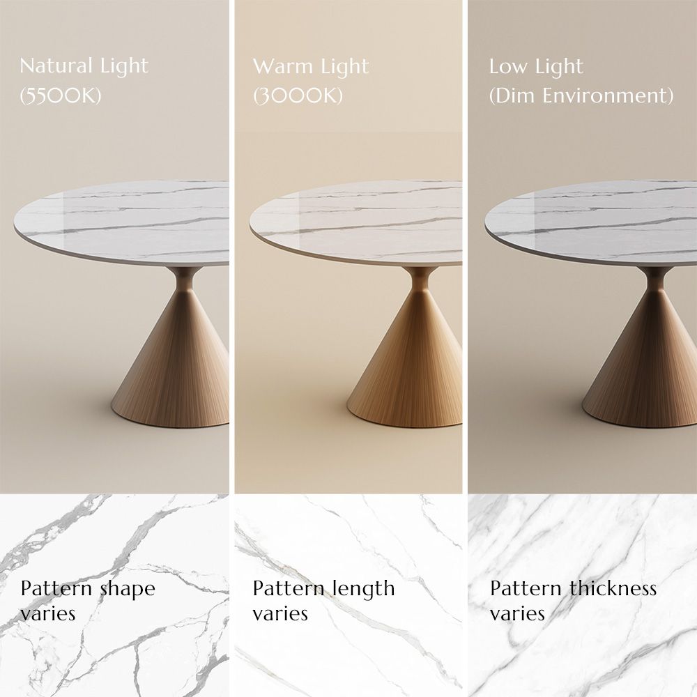 White Glossy Sintered Stone Dining Tables