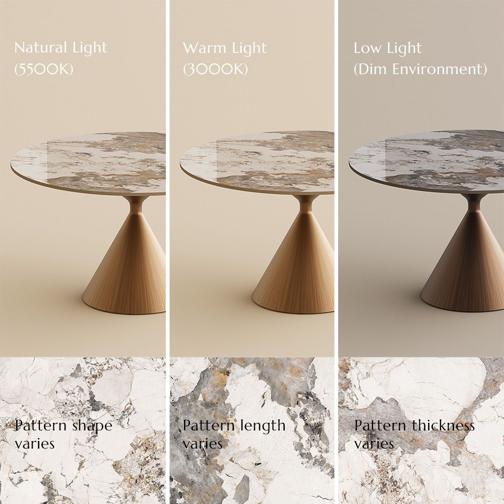 Metal Pandora Glossy Sintered Stone Dining Tables