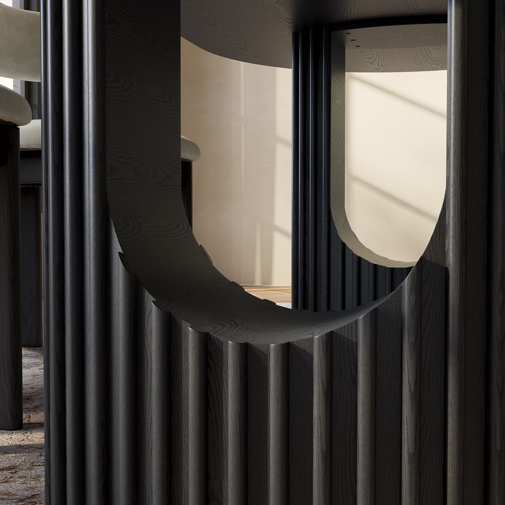 Mid Century Modern White Glossy Sintered Stone Dining Tables