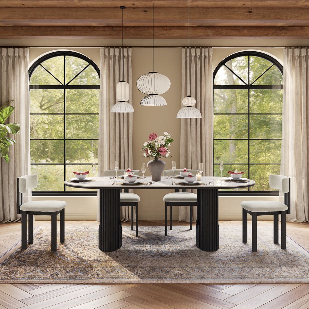 Glossy Sintered Stone White Glossy Sintered Stone Dining Tables