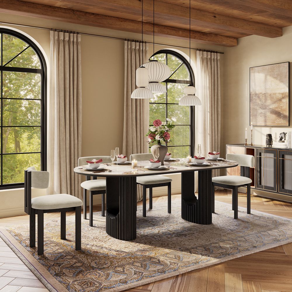 Living Room Pandora Glossy Sintered Stone Dining Tables