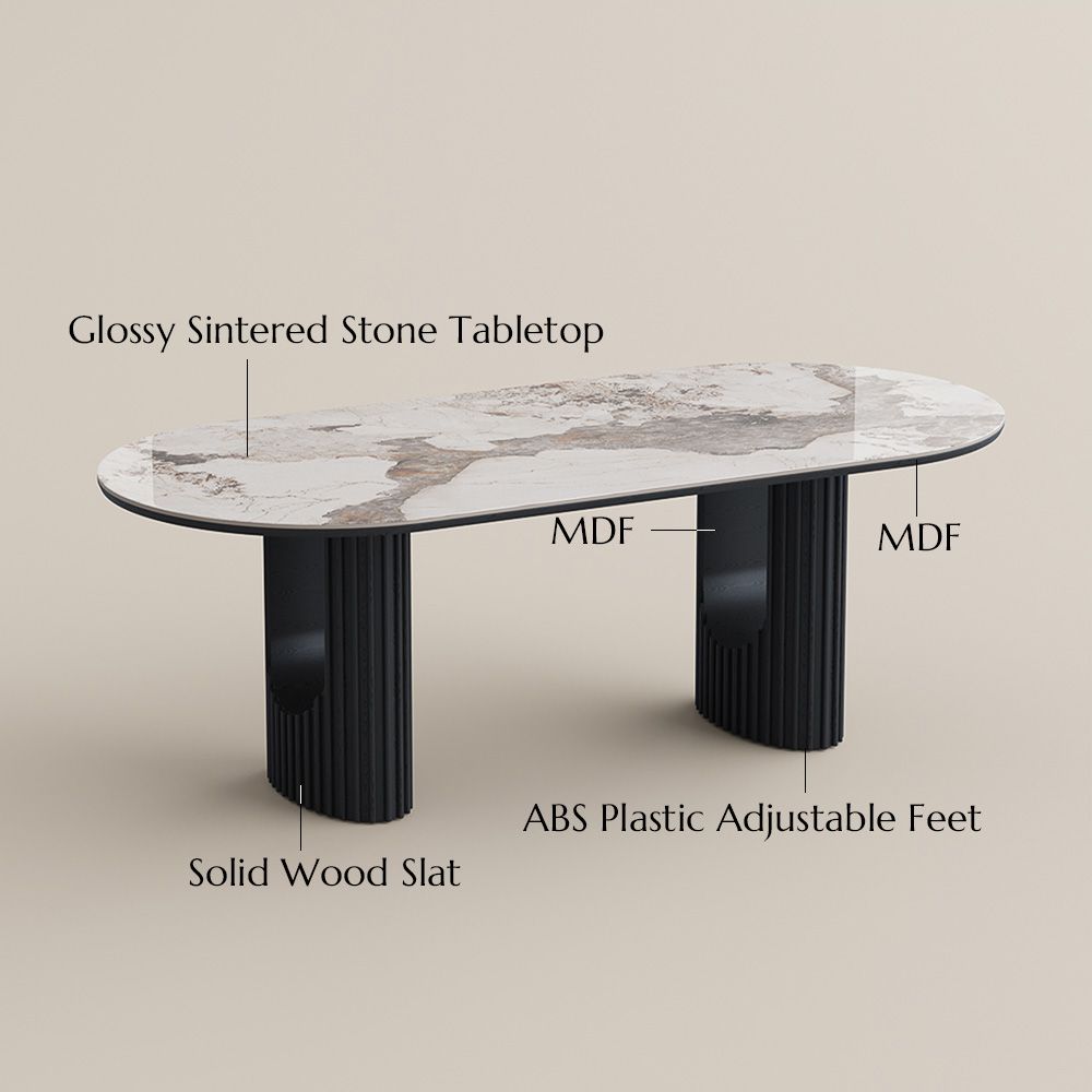 Pandora Glossy Sintered Stone Dining Tables