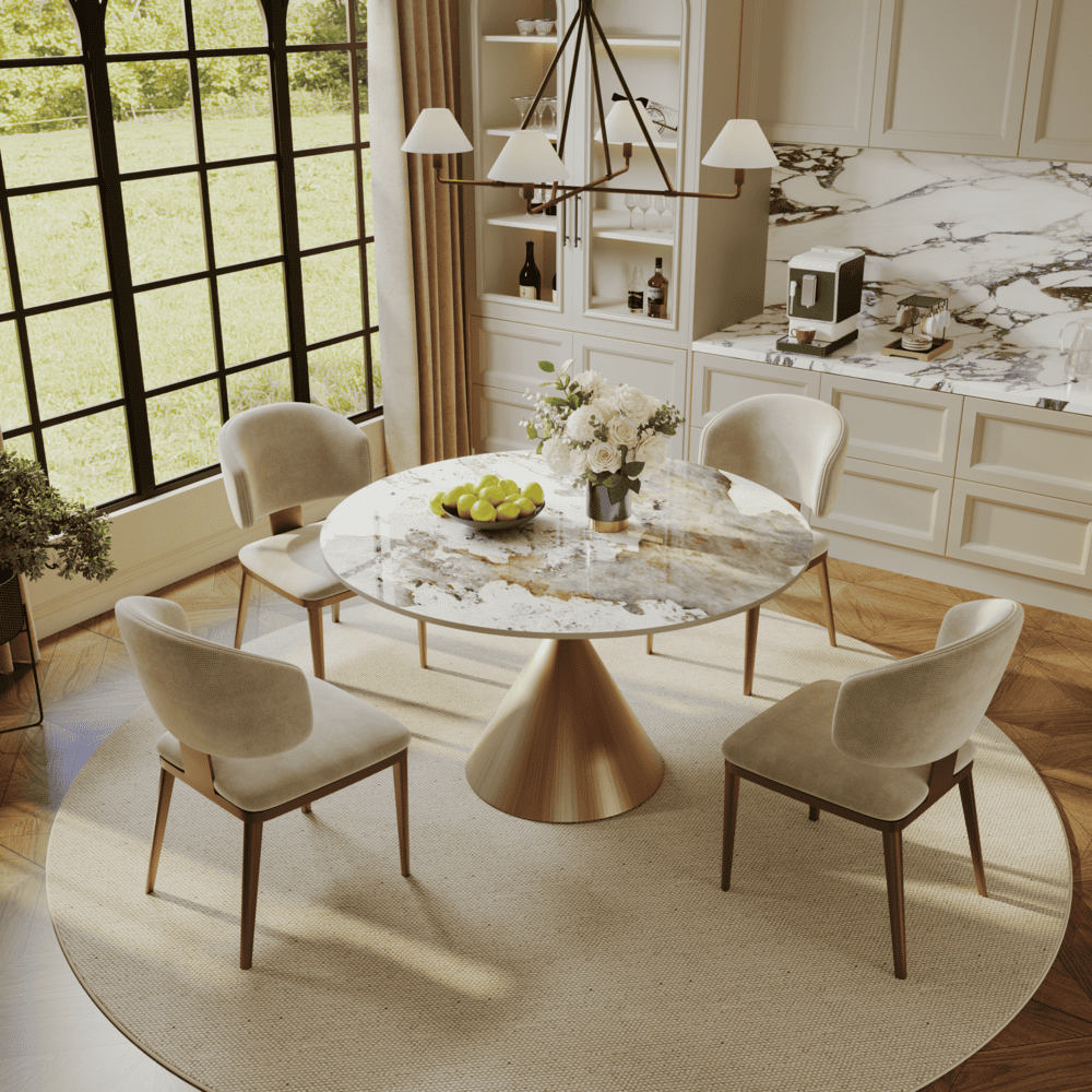 Pet Friendly Pandora Glossy Sintered Stone Dining Tables