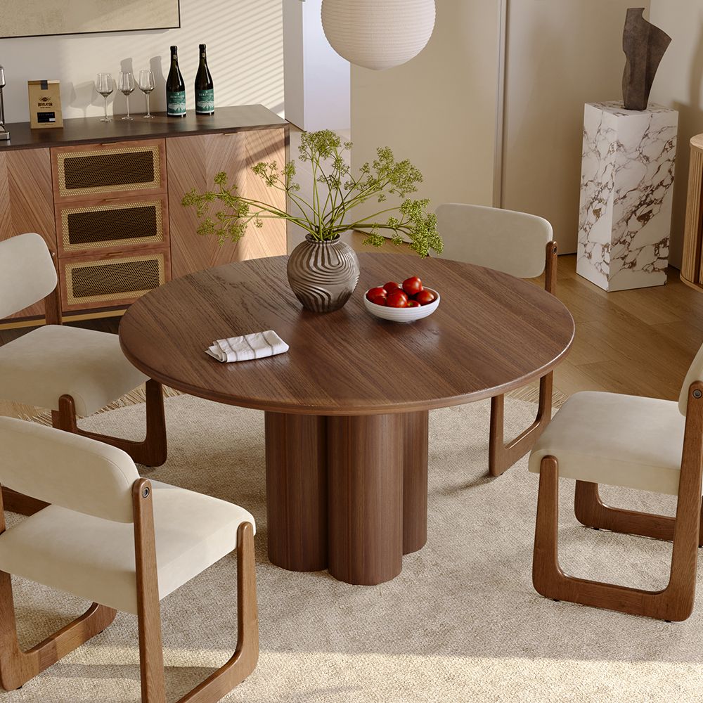 Wood Walnut Color Oak Wood Veneer Dining Tables