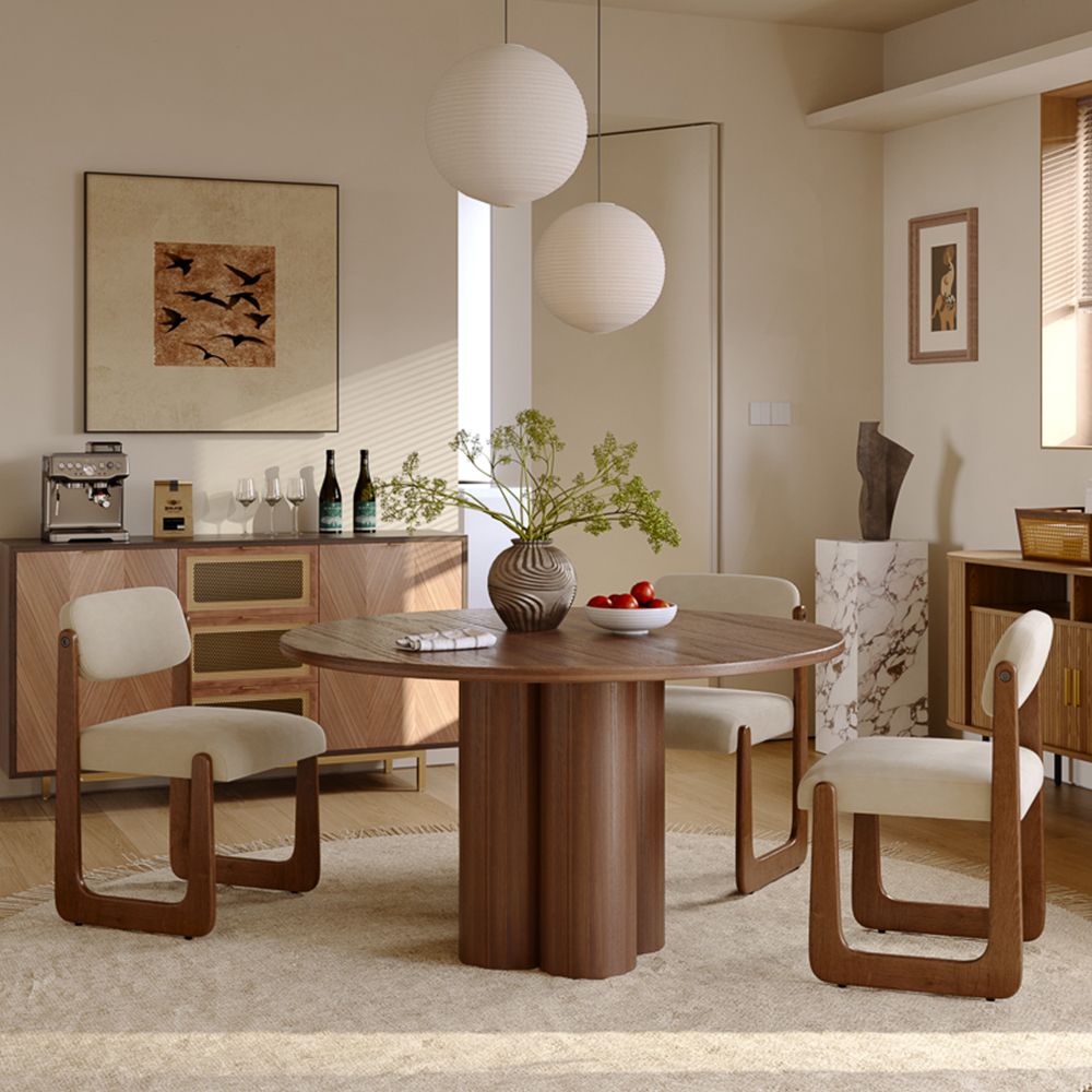 Wood Walnut Color Oak Wood Veneer Dining Tables