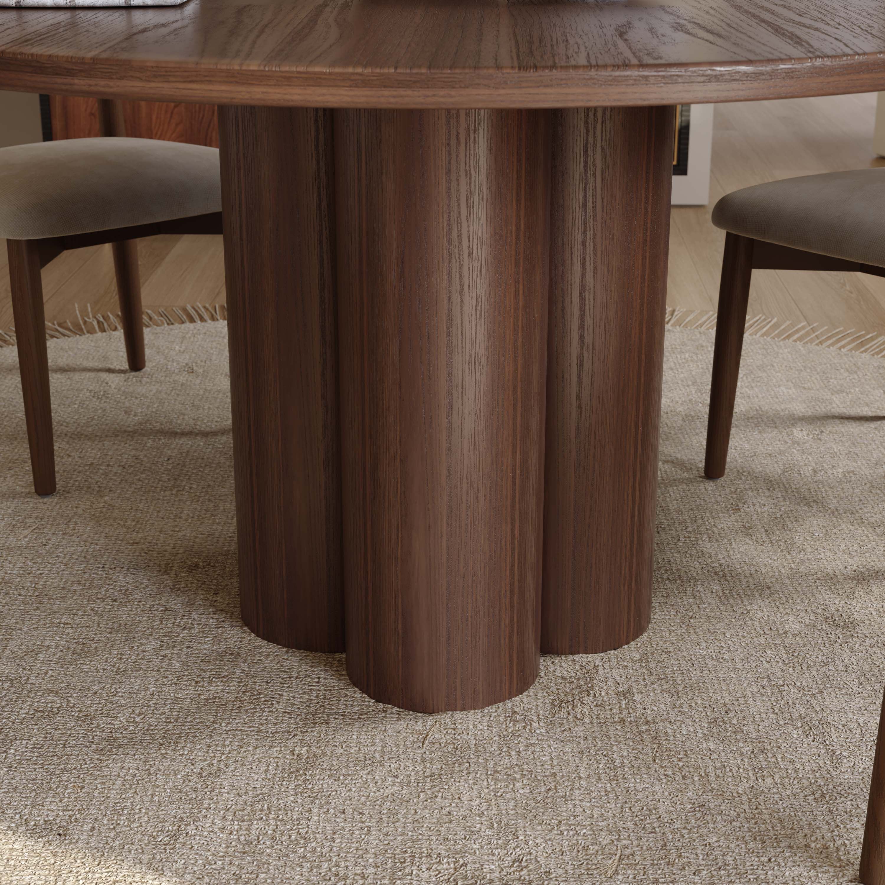 Living Spaces Walnut Color Oak Wood Veneer Dining Tables