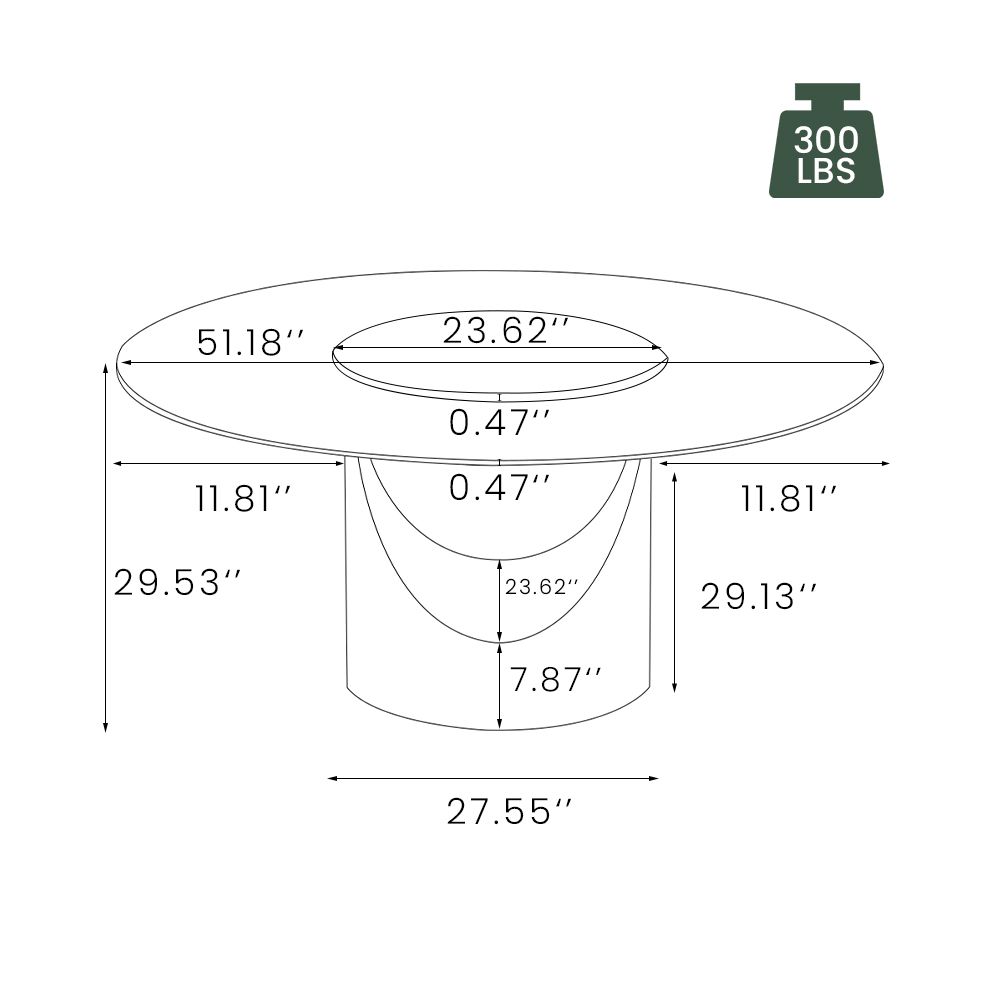 Pedestal White Glossy Sintered Stone Dining Tables