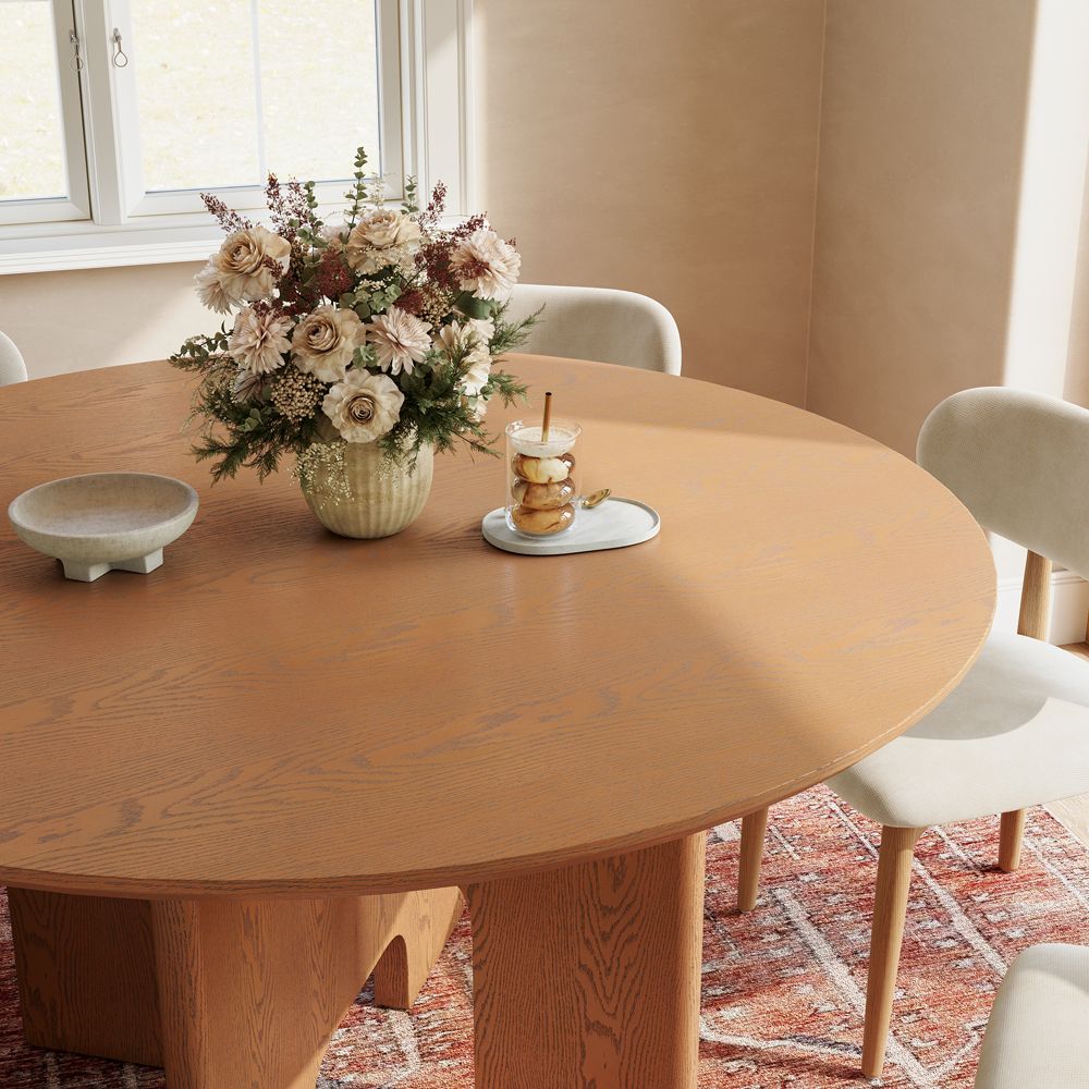 Article Walnut Color Engineered Wood Dining Tables