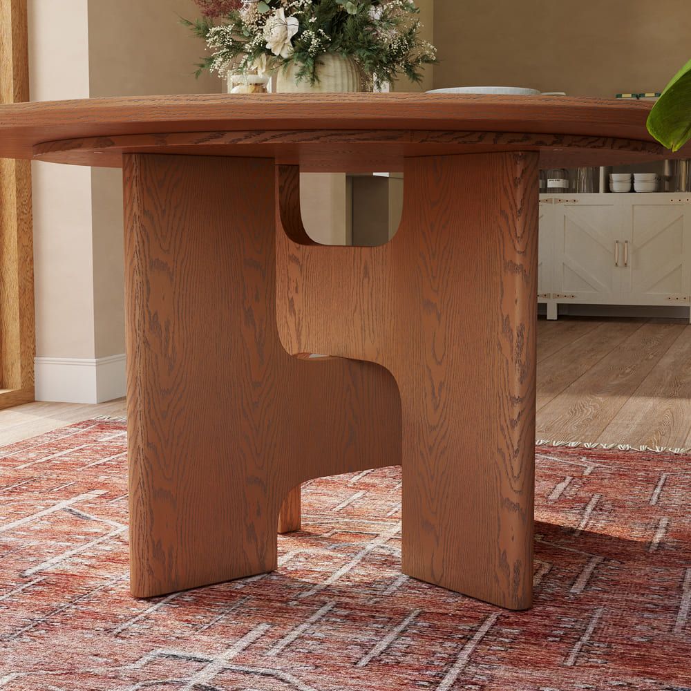 Nordic Style Walnut Color Engineered Wood Dining Tables