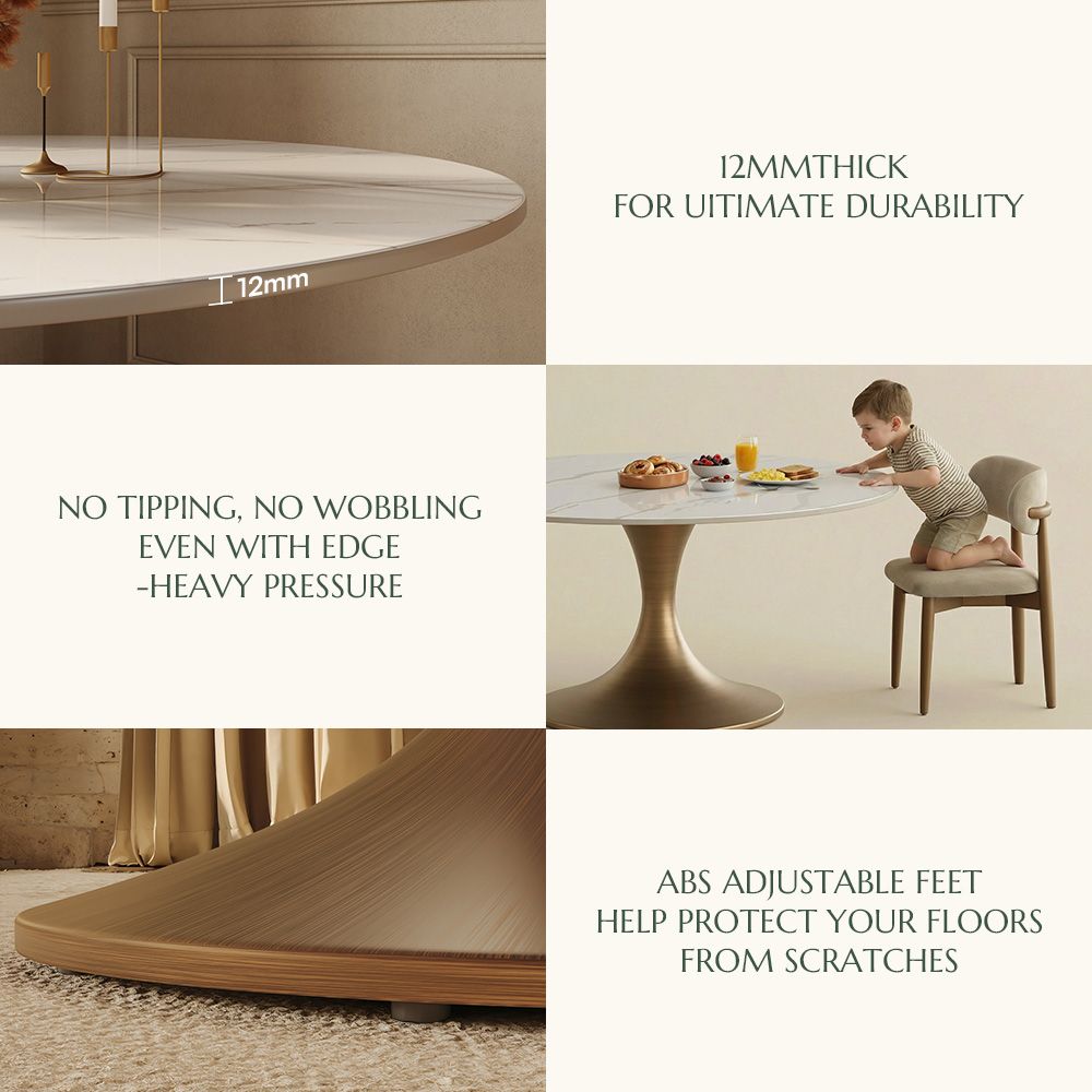 Small Space White Glossy Sintered Stone Dining Tables