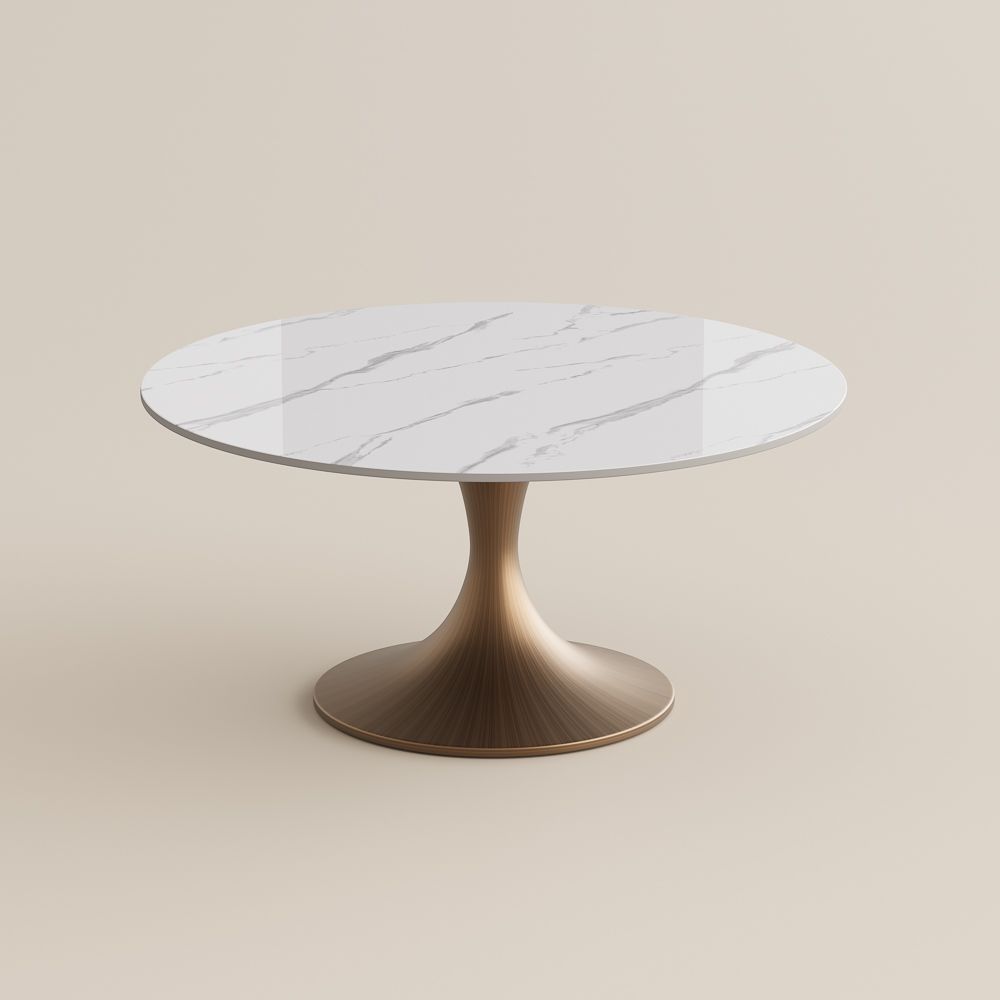 Glossy Sintered Stone White Glossy Sintered Stone Dining Tables