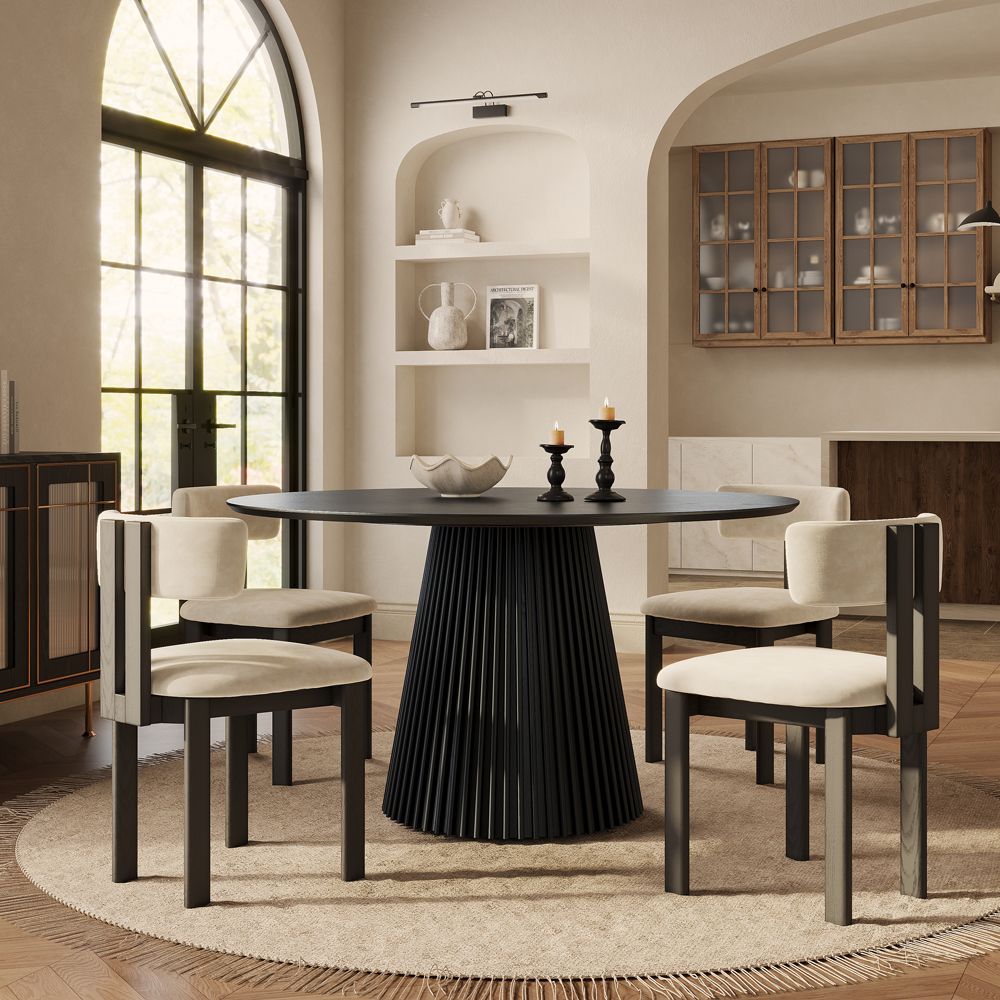 Plywood Black Plywood + Ash veneer Dining Tables