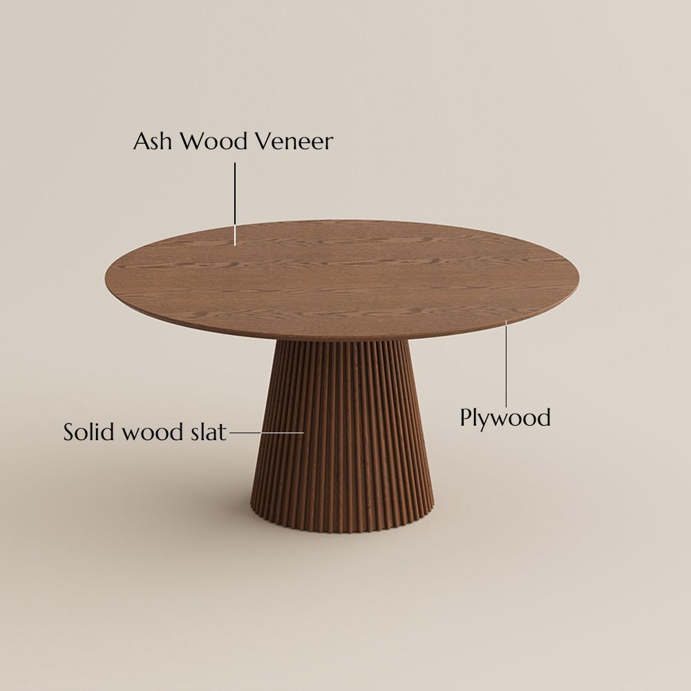 MDF & Solid Wood Walnut Color Plywood Dining Tables